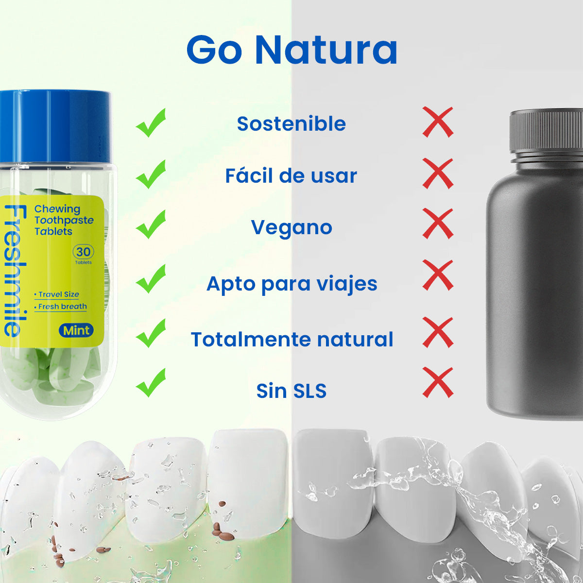Freshmile Portable Toothpaste Chewable Tablets